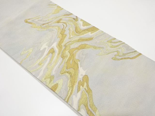 JAPANESE KIMONO / ANTIQUE FUKURO OBI / SILK / WOVEN MIST